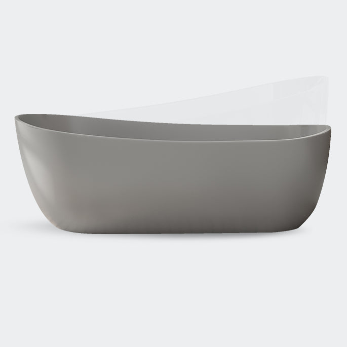 Antique Finish Soaking Modern Bathtub Stand Alone Oval Bath Tub Grey Clearhalo 'Bathroom Remodel & Bathroom Fixtures' 'Bathtubs' 'Home Improvement' 'home_improvement' 'home_improvement_bathtubs' 'Showers & Bathtubs' 7218676