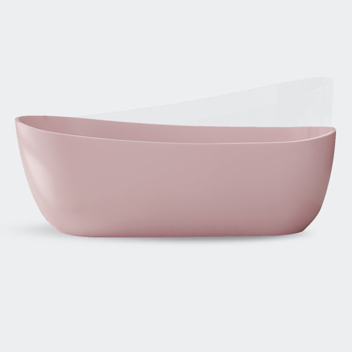 Antique Finish Soaking Modern Bathtub Stand Alone Oval Bath Tub Pink Clearhalo 'Bathroom Remodel & Bathroom Fixtures' 'Bathtubs' 'Home Improvement' 'home_improvement' 'home_improvement_bathtubs' 'Showers & Bathtubs' 7218680