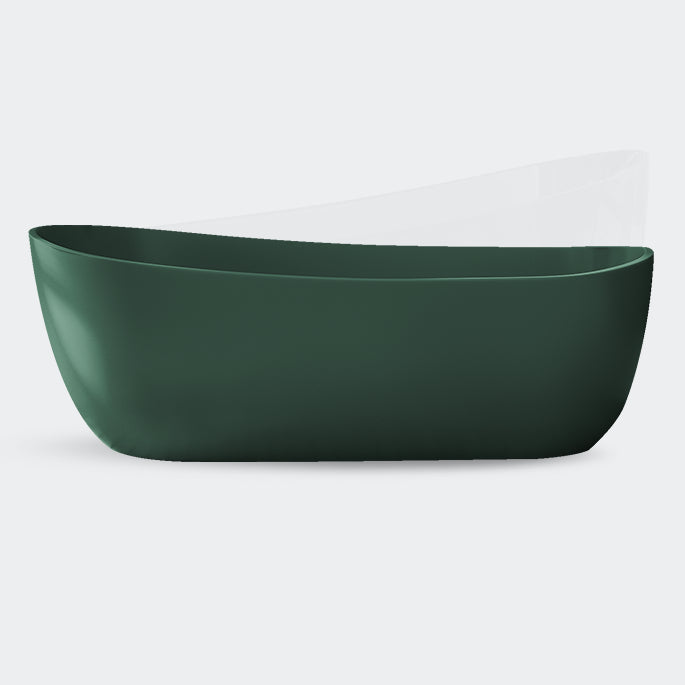 Antique Finish Soaking Modern Bathtub Stand Alone Oval Bath Tub Green Clearhalo 'Bathroom Remodel & Bathroom Fixtures' 'Bathtubs' 'Home Improvement' 'home_improvement' 'home_improvement_bathtubs' 'Showers & Bathtubs' 7218682