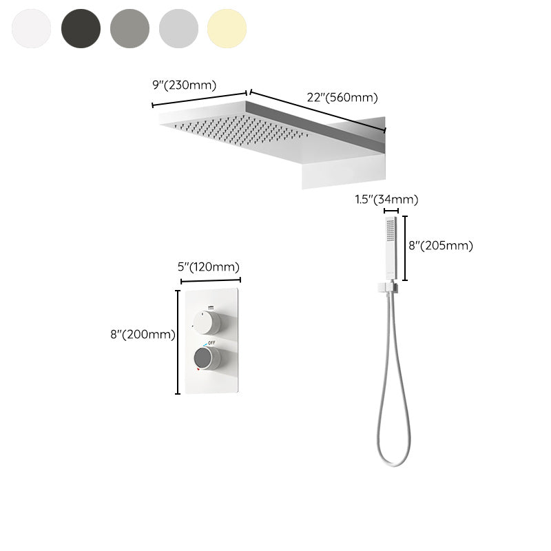 Modern Shower Set Brass Wall Mounted Handheld Shower Head Shower Combo Clearhalo 'Bathroom Remodel & Bathroom Fixtures' 'Home Improvement' 'home_improvement' 'home_improvement_shower_faucets' 'Shower Faucets & Systems' 'shower_faucets' 'Showers & Bathtubs Plumbing' 'Showers & Bathtubs' 7219515