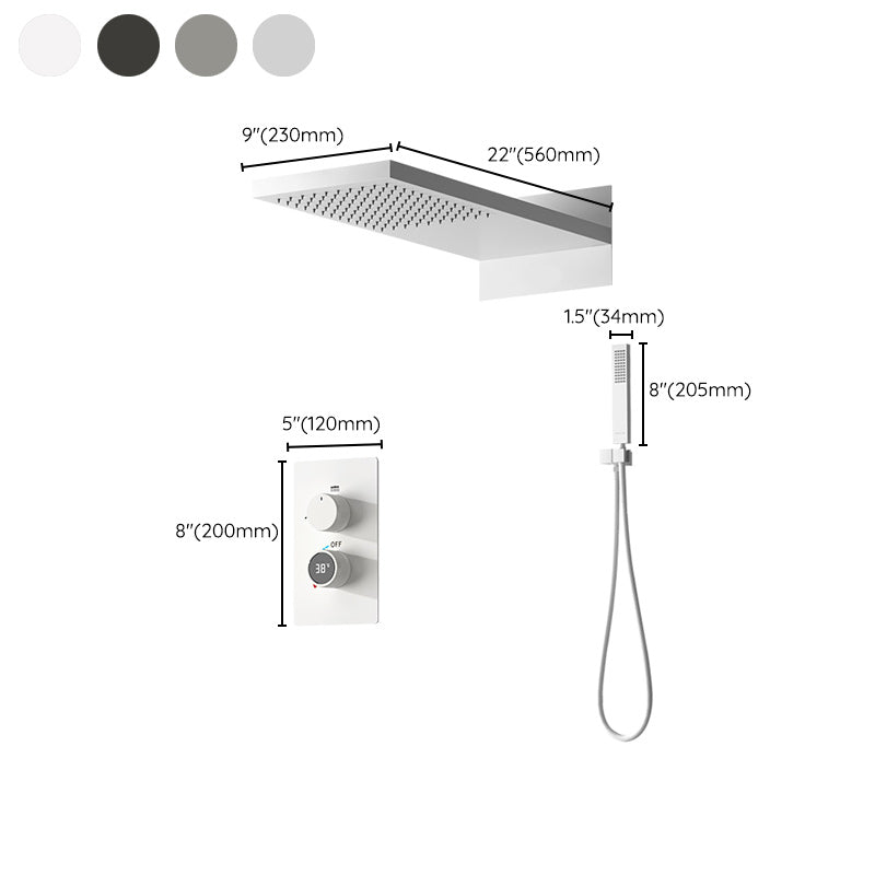 Modern Shower Set Brass Wall Mounted Handheld Shower Head Shower Combo Clearhalo 'Bathroom Remodel & Bathroom Fixtures' 'Home Improvement' 'home_improvement' 'home_improvement_shower_faucets' 'Shower Faucets & Systems' 'shower_faucets' 'Showers & Bathtubs Plumbing' 'Showers & Bathtubs' 7219516