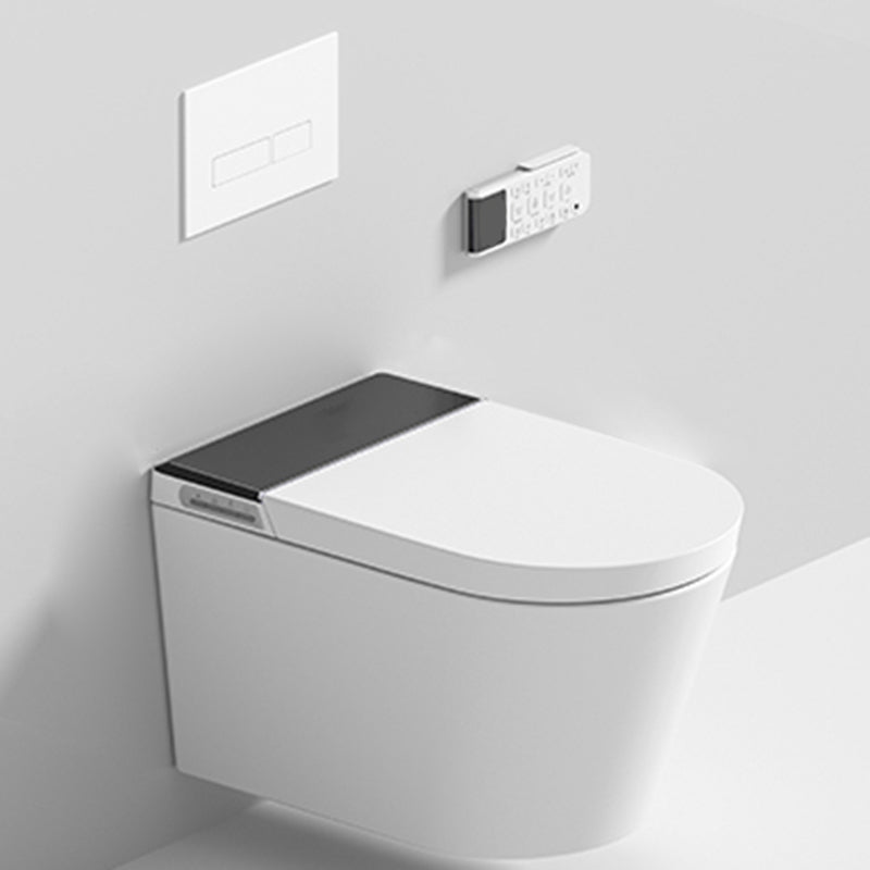 Modern Smart Enabled Wall Mounted Bidet Elongated All-In-One Smart Toilet Black Toilet+ Water Tank Clearhalo 'Bathroom Remodel & Bathroom Fixtures' 'Bidets' 'Home Improvement' 'home_improvement' 'home_improvement_bidets' 'Toilets & Bidets' 7219838