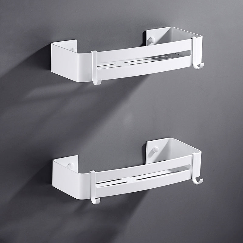 Modern Bathroom Accessory Kit White Bathroom Hardware, Bath Shelf 2 Piece Set Square Bath Shelf Clearhalo 'Bathroom Hardware Sets' 'Bathroom Hardware' 'Bathroom Remodel & Bathroom Fixtures' 'bathroom_hardware_sets' 'Home Improvement' 'home_improvement' 'home_improvement_bathroom_hardware_sets' 7219957