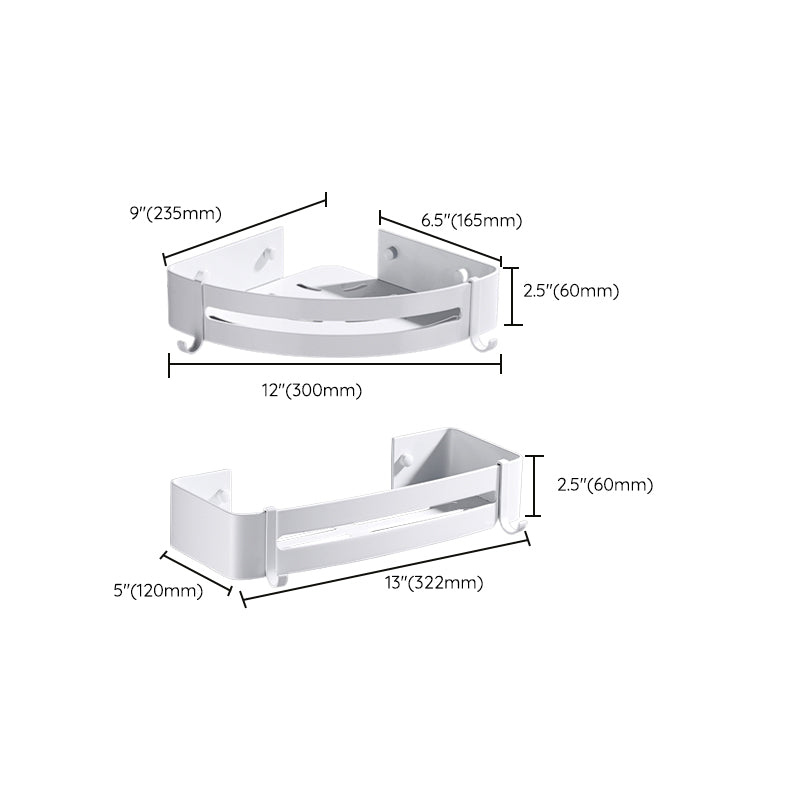 Modern Bathroom Accessory Kit White Bathroom Hardware, Bath Shelf Clearhalo 'Bathroom Hardware Sets' 'Bathroom Hardware' 'Bathroom Remodel & Bathroom Fixtures' 'bathroom_hardware_sets' 'Home Improvement' 'home_improvement' 'home_improvement_bathroom_hardware_sets' 7219964