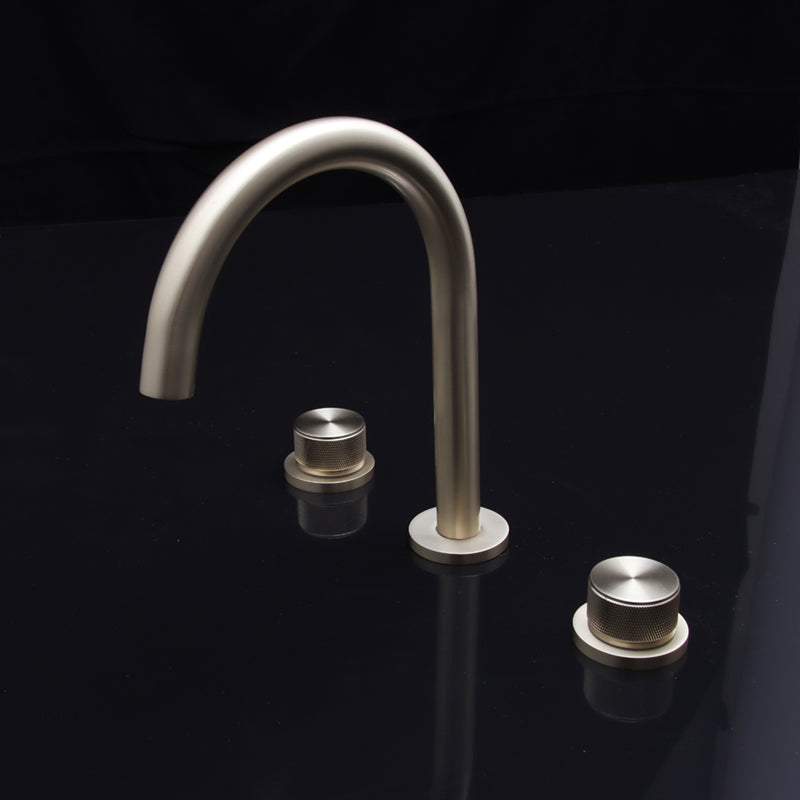 Widespread Bathroom Sink Faucet Knob Handle Swivel Spout High-Arc Faucet Clearhalo 'Bathroom Remodel & Bathroom Fixtures' 'Bathroom Sink Faucets' 'Bathroom Sinks & Faucet Components' 'bathroom_sink_faucets' 'Home Improvement' 'home_improvement' 'home_improvement_bathroom_sink_faucets' 7221155