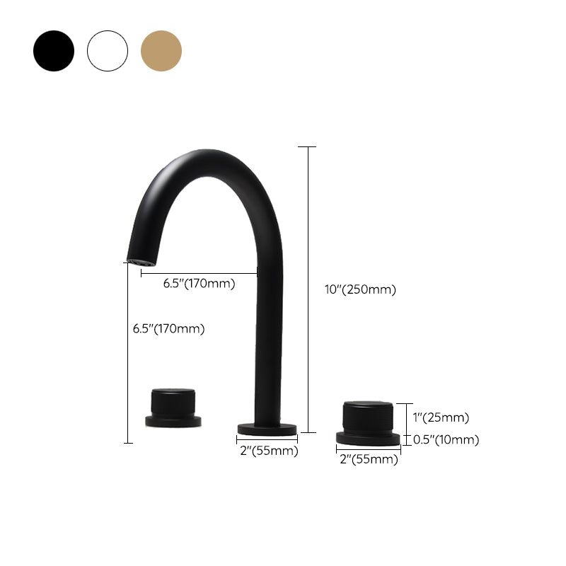 Widespread Bathroom Sink Faucet Knob Handle Swivel Spout High-Arc Faucet Clearhalo 'Bathroom Remodel & Bathroom Fixtures' 'Bathroom Sink Faucets' 'Bathroom Sinks & Faucet Components' 'bathroom_sink_faucets' 'Home Improvement' 'home_improvement' 'home_improvement_bathroom_sink_faucets' 7221165