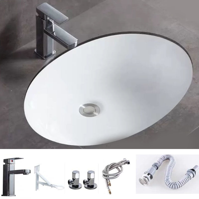 Bathroom Sink Ceramic Rod Handle Faucet Anti-spill Bathroom Sink 22"L x 17"W x 7"H Sink with Faucet Clearhalo 'Bathroom Remodel & Bathroom Fixtures' 'Bathroom Sinks & Faucet Components' 'Bathroom Sinks' 'bathroom_sink' 'Home Improvement' 'home_improvement' 'home_improvement_bathroom_sink' 7221401