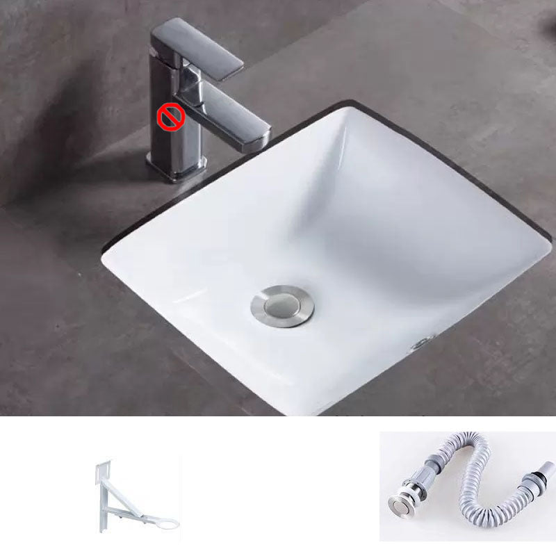 Bathroom Sink Ceramic Rod Handle Faucet Anti-spill Bathroom Sink 15"L x 13"W x 6"H Sink Clearhalo 'Bathroom Remodel & Bathroom Fixtures' 'Bathroom Sinks & Faucet Components' 'Bathroom Sinks' 'bathroom_sink' 'Home Improvement' 'home_improvement' 'home_improvement_bathroom_sink' 7221409