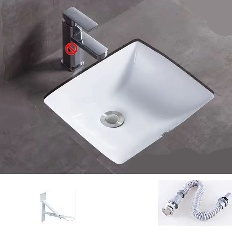 Bathroom Sink Ceramic Rod Handle Faucet Anti-spill Bathroom Sink 13"L x 11"W x 6"H Sink Clearhalo 'Bathroom Remodel & Bathroom Fixtures' 'Bathroom Sinks & Faucet Components' 'Bathroom Sinks' 'bathroom_sink' 'Home Improvement' 'home_improvement' 'home_improvement_bathroom_sink' 7221411