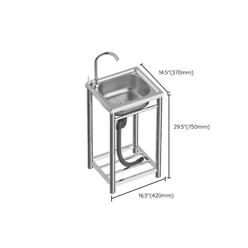 Modern Style Kitchen Sink All-in-one Kitchen Sink with Drain Assembly Clearhalo 'Home Improvement' 'home_improvement' 'home_improvement_kitchen_sinks' 'Kitchen Remodel & Kitchen Fixtures' 'Kitchen Sinks & Faucet Components' 'Kitchen Sinks' 'kitchen_sinks' 7221487