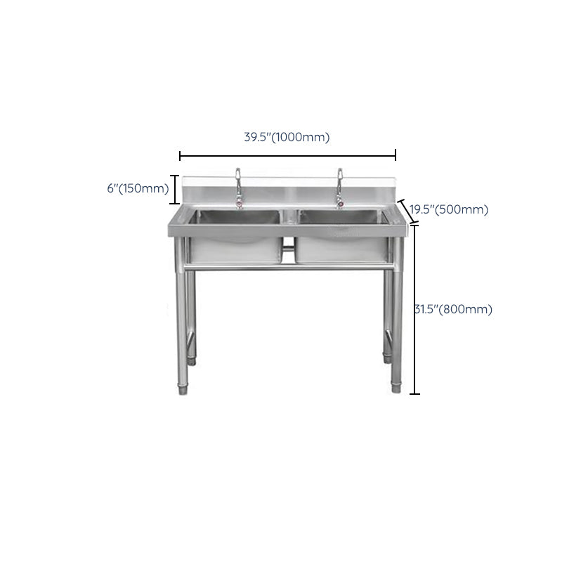 Modern Style Kitchen Sink Stainless Steel Kitchen Sink with Frame Clearhalo 'Home Improvement' 'home_improvement' 'home_improvement_kitchen_sinks' 'Kitchen Remodel & Kitchen Fixtures' 'Kitchen Sinks & Faucet Components' 'Kitchen Sinks' 'kitchen_sinks' 7221538