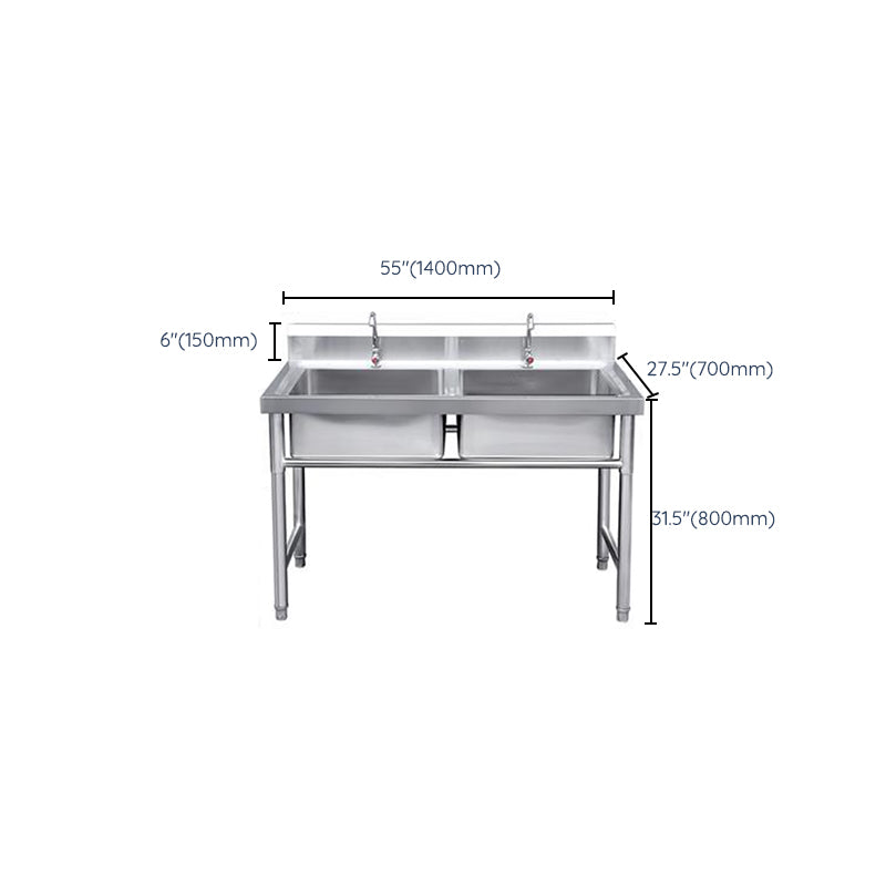 Modern Style Kitchen Sink Stainless Steel Kitchen Sink with Frame Clearhalo 'Home Improvement' 'home_improvement' 'home_improvement_kitchen_sinks' 'Kitchen Remodel & Kitchen Fixtures' 'Kitchen Sinks & Faucet Components' 'Kitchen Sinks' 'kitchen_sinks' 7221539