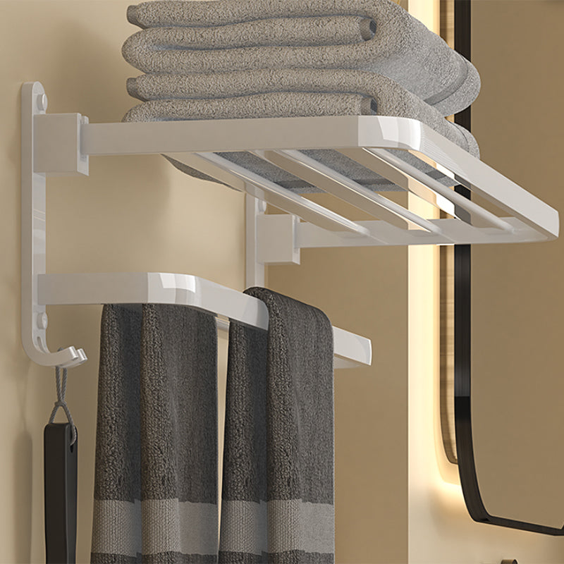 Modern White Bathroom Accessory Kit Bath Shelf Towel Bar Bath Hardware Set Clearhalo 'Bathroom Hardware Sets' 'Bathroom Hardware' 'Bathroom Remodel & Bathroom Fixtures' 'bathroom_hardware_sets' 'Home Improvement' 'home_improvement' 'home_improvement_bathroom_hardware_sets' 7225678