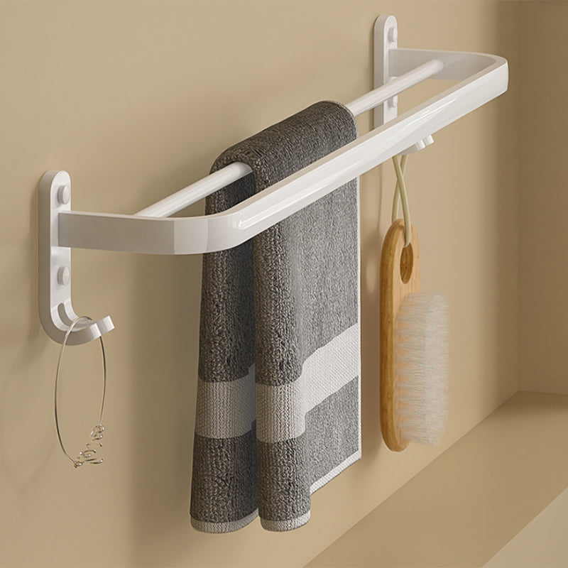 Modern White Bathroom Accessory Kit Bath Shelf Towel Bar Bath Hardware Set Towel Bar Clearhalo 'Bathroom Hardware Sets' 'Bathroom Hardware' 'Bathroom Remodel & Bathroom Fixtures' 'bathroom_hardware_sets' 'Home Improvement' 'home_improvement' 'home_improvement_bathroom_hardware_sets' 7225688