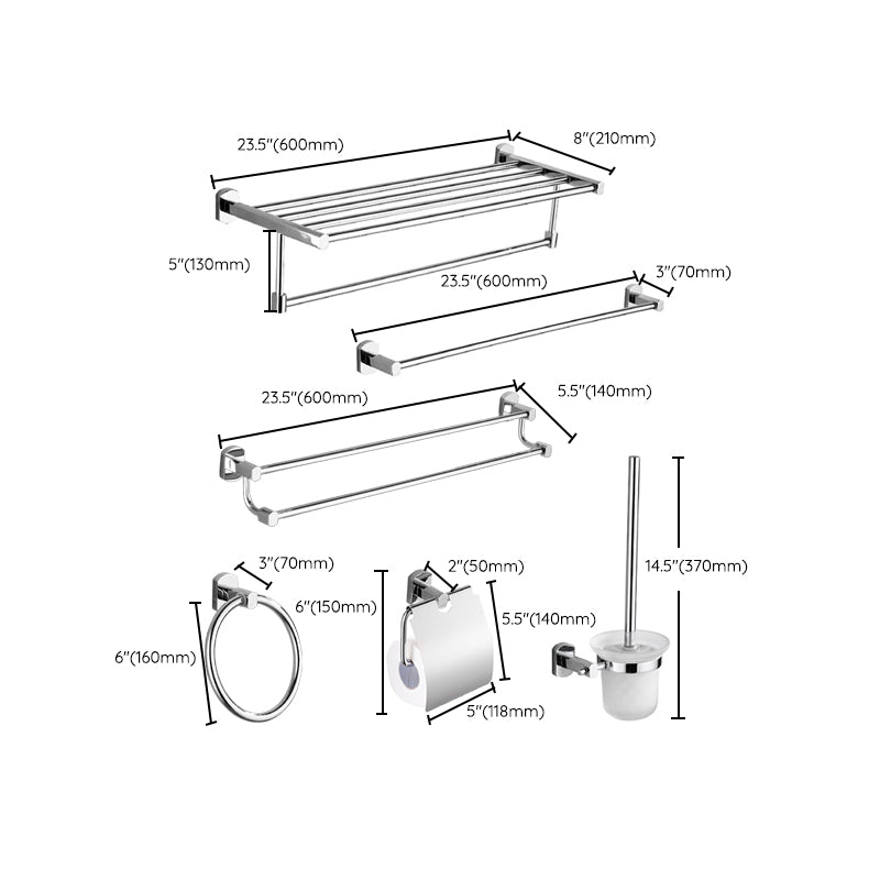 Modern Bath Hardware Set Stainless Steel Paper Holder Towel Bar Bathroom Accessory Kit Clearhalo 'Bathroom Hardware Sets' 'Bathroom Hardware' 'Bathroom Remodel & Bathroom Fixtures' 'bathroom_hardware_sets' 'Home Improvement' 'home_improvement' 'home_improvement_bathroom_hardware_sets' 7225741