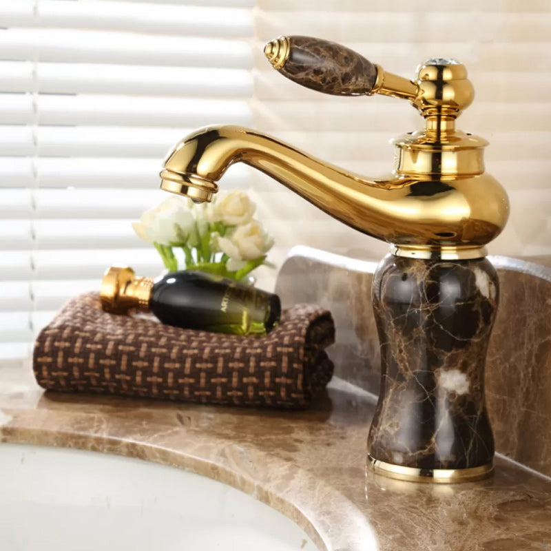 Luxury Vessel Faucet Lever Handle Low Arc Vessel Sink Bathroom Faucet Coffee Drum Clearhalo 'Bathroom Remodel & Bathroom Fixtures' 'Bathroom Sink Faucets' 'Bathroom Sinks & Faucet Components' 'bathroom_sink_faucets' 'Home Improvement' 'home_improvement' 'home_improvement_bathroom_sink_faucets' 7227229