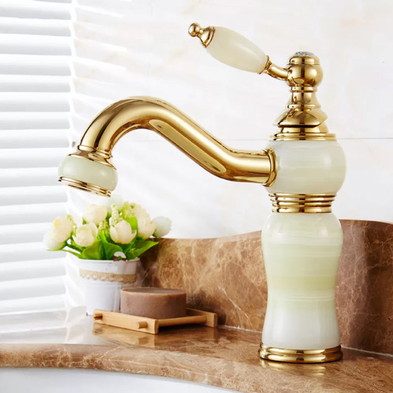 Luxury Vessel Faucet Lever Handle Low Arc Vessel Sink Bathroom Faucet Green Swivel Faucet Clearhalo 'Bathroom Remodel & Bathroom Fixtures' 'Bathroom Sink Faucets' 'Bathroom Sinks & Faucet Components' 'bathroom_sink_faucets' 'Home Improvement' 'home_improvement' 'home_improvement_bathroom_sink_faucets' 7227233