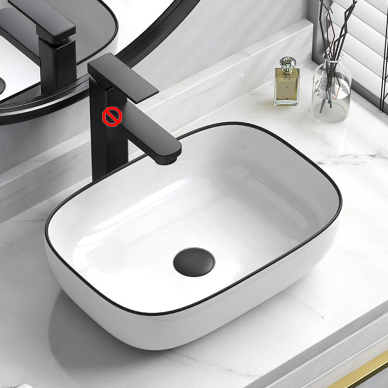 Bathroom Ceramic Sink Rectangular Rod Single Handle Faucet Sink Sink Clearhalo 'Bathroom Remodel & Bathroom Fixtures' 'Bathroom Sinks & Faucet Components' 'Bathroom Sinks' 'bathroom_sink' 'Home Improvement' 'home_improvement' 'home_improvement_bathroom_sink' 7227310