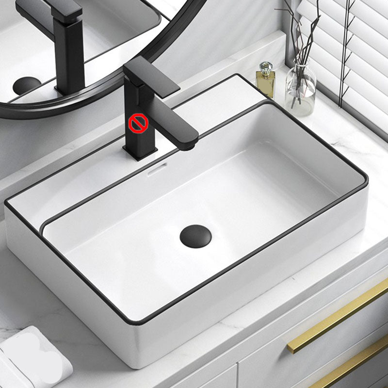 Bathroom Ceramic Sink Rectangular Rod Single Handle Faucet Sink Sink Clearhalo 'Bathroom Remodel & Bathroom Fixtures' 'Bathroom Sinks & Faucet Components' 'Bathroom Sinks' 'bathroom_sink' 'Home Improvement' 'home_improvement' 'home_improvement_bathroom_sink' 7227312