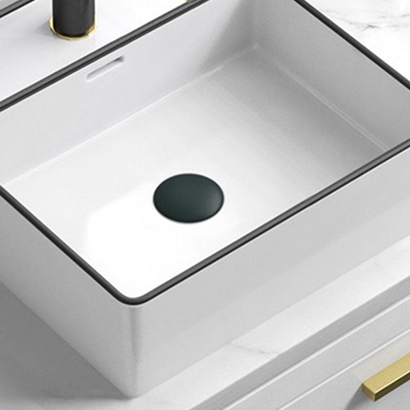 Bathroom Ceramic Sink Rectangular Rod Single Handle Faucet Sink Clearhalo 'Bathroom Remodel & Bathroom Fixtures' 'Bathroom Sinks & Faucet Components' 'Bathroom Sinks' 'bathroom_sink' 'Home Improvement' 'home_improvement' 'home_improvement_bathroom_sink' 7227319