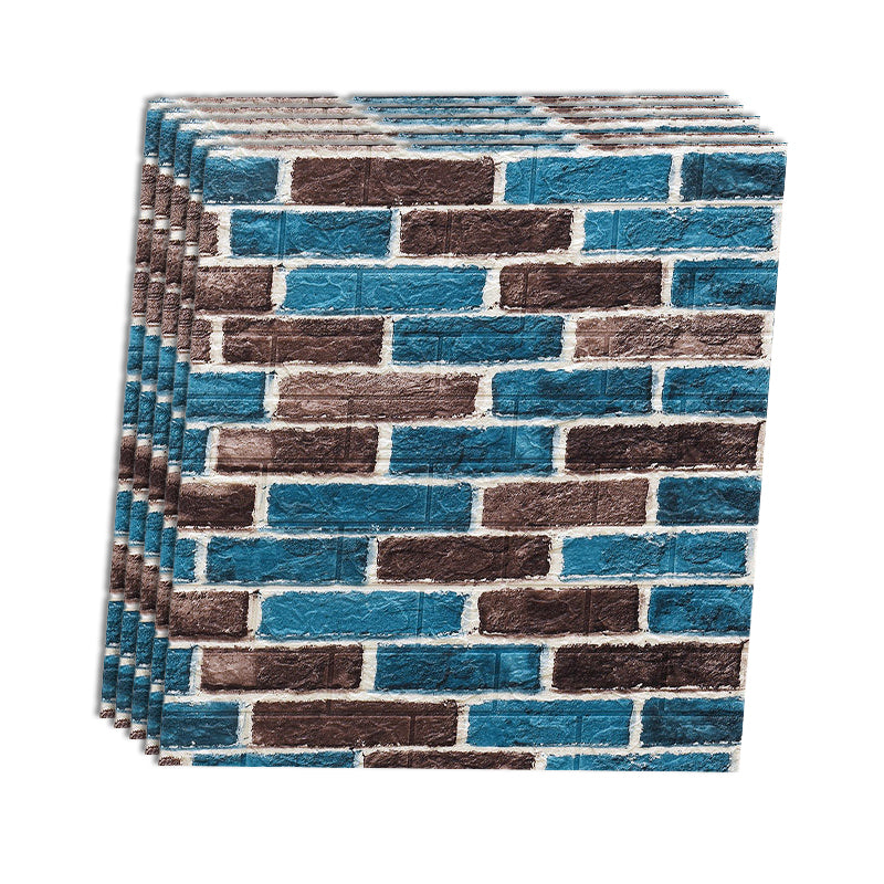 Industrial Wall Plank 3D Brick Wall Panels Waterproof Stick Wall Tile Set of 10 Dark Blue-Gray Clearhalo 'Flooring 'Home Improvement' 'home_improvement' 'home_improvement_wall_paneling' 'Wall Paneling' 'wall_paneling' 'Walls & Ceilings' Walls and Ceiling' 7227874