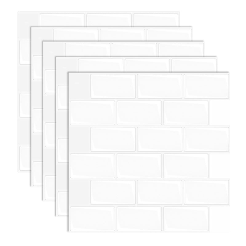 Plastic Peel and Stick Backsplash Wall Tile 3D Square Wallpaper White Clearhalo 'Flooring 'Home Improvement' 'home_improvement' 'home_improvement_peel_stick_blacksplash' 'Peel & Stick Backsplash Tile' 'peel_stick_blacksplash' 'Walls & Ceilings' Walls and Ceiling' 7227923