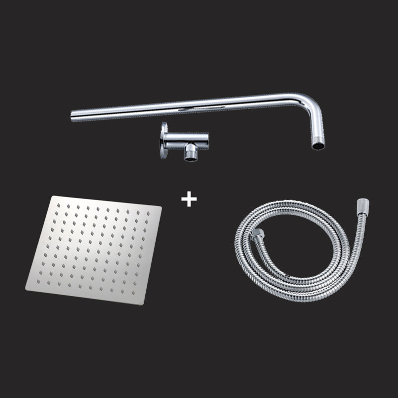 Fixed Large Shower Head Standard Spray Pattern Large Shower Head 8"L x 8"W Square Large Shower Head & Rail & Hose Clearhalo 'Bathroom Remodel & Bathroom Fixtures' 'Home Improvement' 'home_improvement' 'home_improvement_shower_heads' 'Shower Heads' 'shower_heads' 'Showers & Bathtubs Plumbing' 'Showers & Bathtubs' 7228025