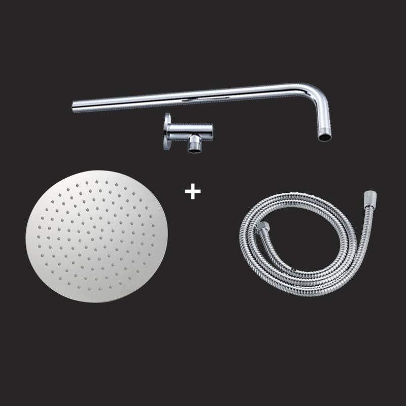 Fixed Large Shower Head Standard Spray Pattern Large Shower Head 10"L x 10"W Round Large Shower Head & Rail & Hose Clearhalo 'Bathroom Remodel & Bathroom Fixtures' 'Home Improvement' 'home_improvement' 'home_improvement_shower_heads' 'Shower Heads' 'shower_heads' 'Showers & Bathtubs Plumbing' 'Showers & Bathtubs' 7228031