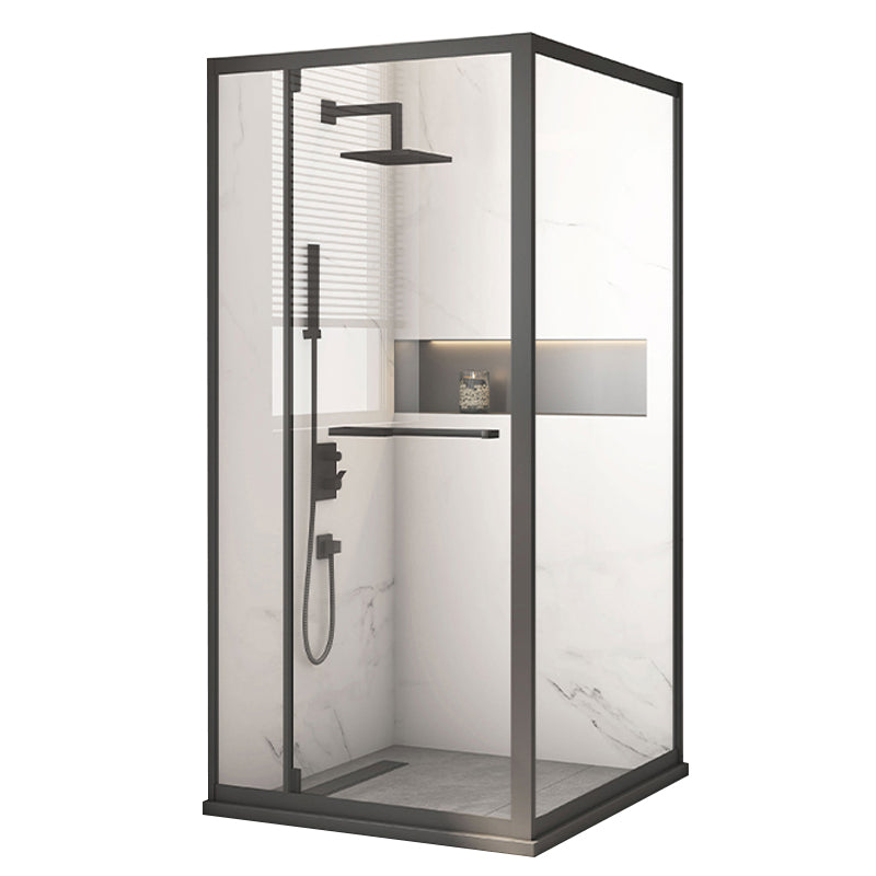 Tempered Single Sliding Shower Door Framed Transparent Shower Doors Clearhalo 'Bathroom Remodel & Bathroom Fixtures' 'Home Improvement' 'home_improvement' 'home_improvement_shower_tub_doors' 'Shower and Tub Doors' 'shower_tub_doors' 'Showers & Bathtubs' 7228802