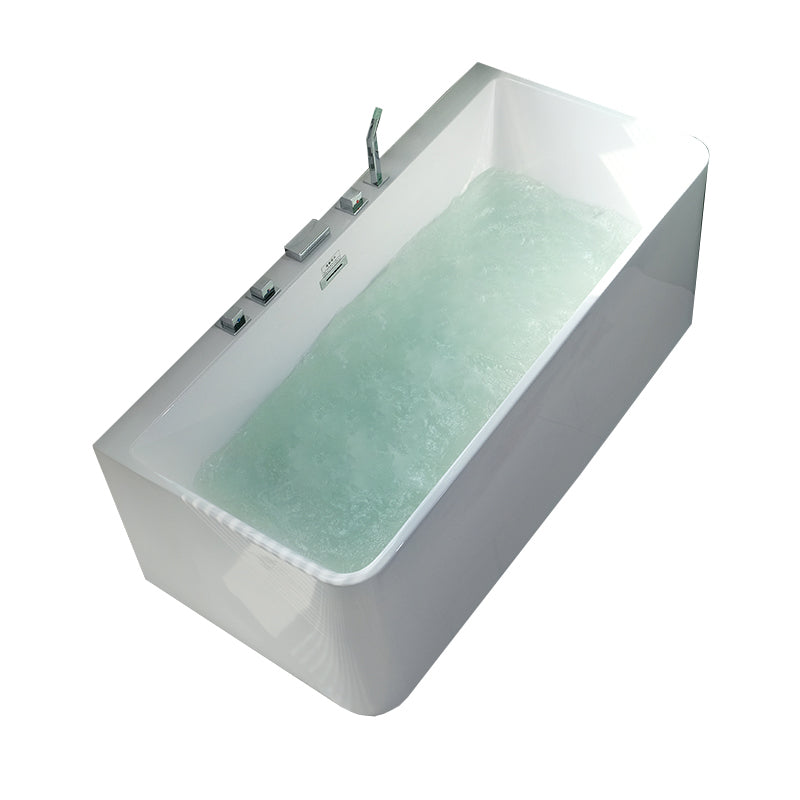 Back to Wall Rectangular Bath Antique Finish Soaking Modern Bathtub Clearhalo 'Bathroom Remodel & Bathroom Fixtures' 'Bathtubs' 'Home Improvement' 'home_improvement' 'home_improvement_bathtubs' 'Showers & Bathtubs' 7230279