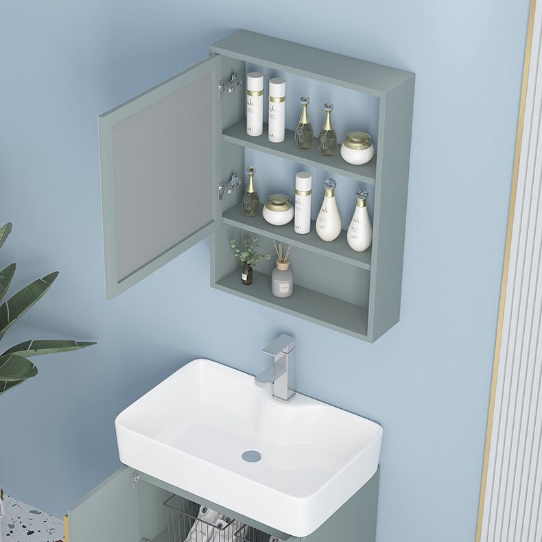 Rectangular Freestanding Bathroom Vanity Glam Green Single-Sink Vanity Set Clearhalo 'Bathroom Remodel & Bathroom Fixtures' 'Bathroom Vanities' 'bathroom_vanities' 'Home Improvement' 'home_improvement' 'home_improvement_bathroom_vanities' 7230526