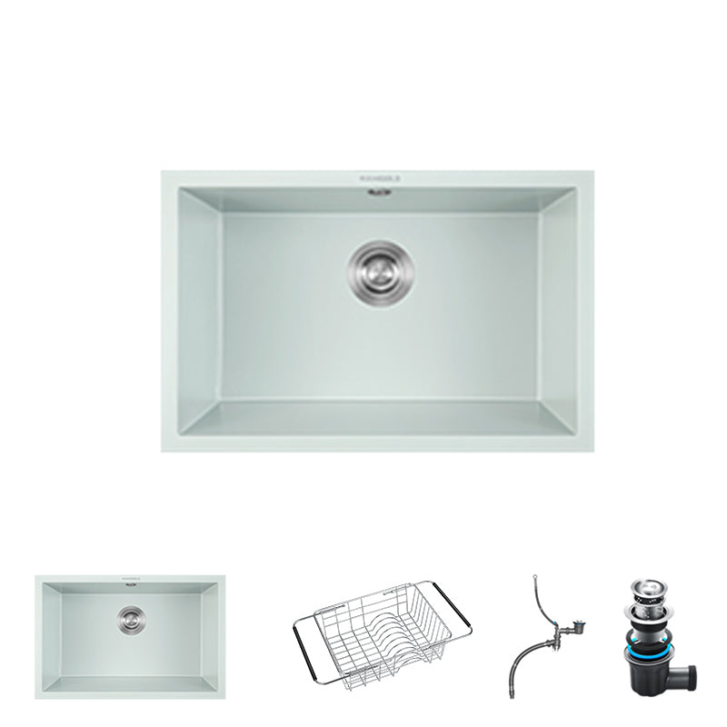 Quartz Kitchen Sink Rectangular Shape Kitchen Sink with Single Bowl Cyan Sink Only None Clearhalo 'Home Improvement' 'home_improvement' 'home_improvement_kitchen_sinks' 'Kitchen Remodel & Kitchen Fixtures' 'Kitchen Sinks & Faucet Components' 'Kitchen Sinks' 'kitchen_sinks' 7231140