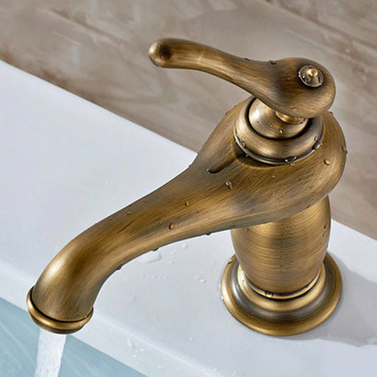 Vintage Classic Vessel Faucet Lever Handle Low Arc Vessel Sink Bathroom Faucet Clearhalo 'Bathroom Remodel & Bathroom Fixtures' 'Bathroom Sink Faucets' 'Bathroom Sinks & Faucet Components' 'bathroom_sink_faucets' 'Home Improvement' 'home_improvement' 'home_improvement_bathroom_sink_faucets' 7233587