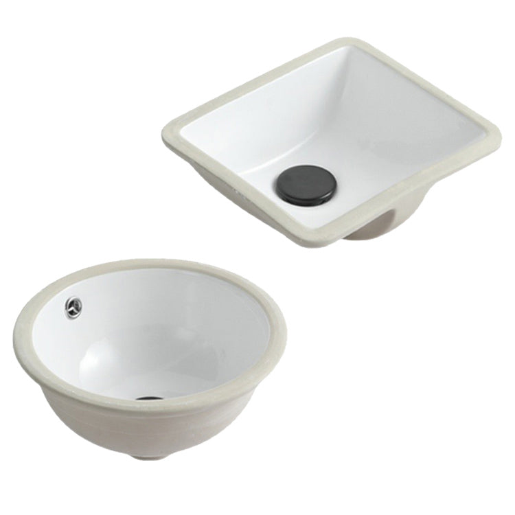 Traditional Undermount Bathroom Sink Round Porcelain Shut-Off Valve Included Basin Sink Clearhalo 'Bathroom Remodel & Bathroom Fixtures' 'Bathroom Sinks & Faucet Components' 'Bathroom Sinks' 'bathroom_sink' 'Home Improvement' 'home_improvement' 'home_improvement_bathroom_sink' 7233693