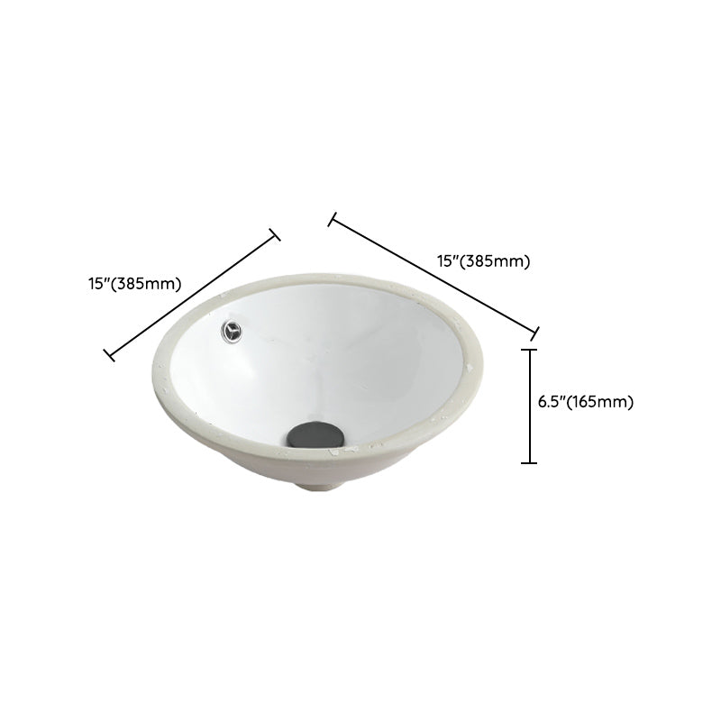 Traditional Undermount Bathroom Sink Round Porcelain Shut-Off Valve Included Basin Sink Clearhalo 'Bathroom Remodel & Bathroom Fixtures' 'Bathroom Sinks & Faucet Components' 'Bathroom Sinks' 'bathroom_sink' 'Home Improvement' 'home_improvement' 'home_improvement_bathroom_sink' 7233715