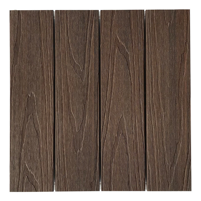 Engineered Square Flooring Tiles Water Resistant Interlocking for Patio Garden Walnut Clearhalo 'Flooring 'Hardwood Flooring' 'hardwood_flooring' 'Home Improvement' 'home_improvement' 'home_improvement_hardwood_flooring' Walls and Ceiling' 7233867