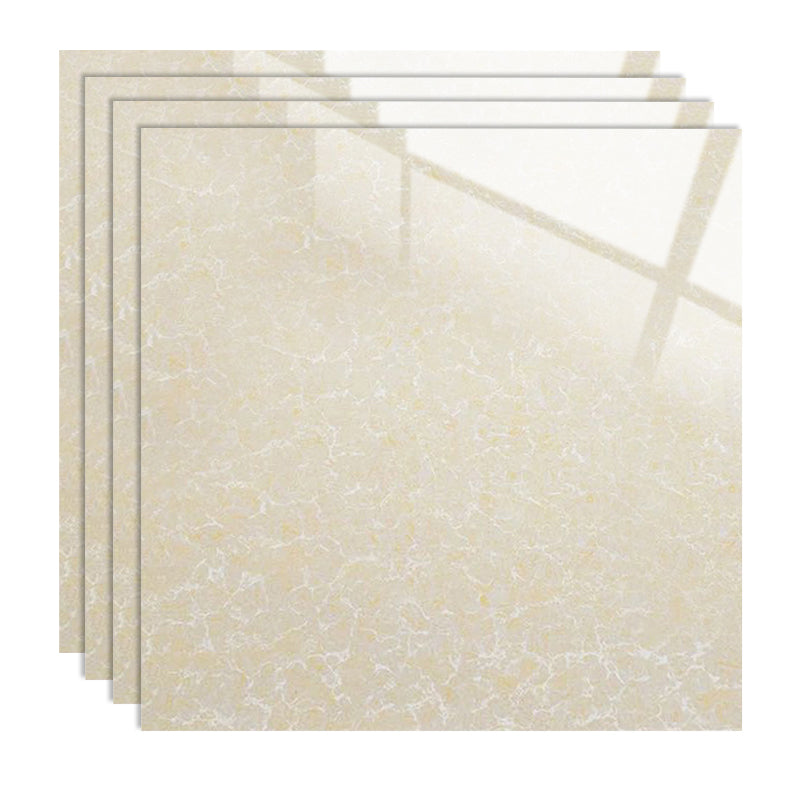 Modern Square Floor Tile Straight Edge Slip Resistant Polished Tile Beige Clearhalo 'Floor Tiles & Wall Tiles' 'floor_tiles_wall_tiles' 'Flooring 'Home Improvement' 'home_improvement' 'home_improvement_floor_tiles_wall_tiles' Walls and Ceiling' 7233994