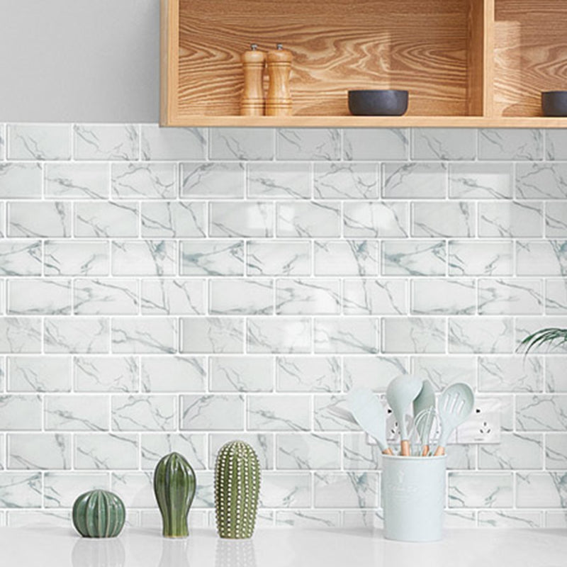 Stick subway store tile backsplash