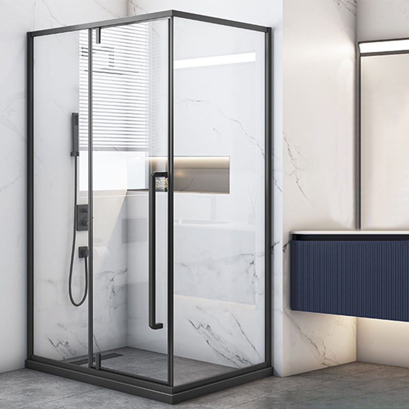 Grey Framed Shower Bath Door Pivot Transparent Tempered Shower Doors Black Left Clearhalo 'Bathroom Remodel & Bathroom Fixtures' 'Home Improvement' 'home_improvement' 'home_improvement_shower_tub_doors' 'Shower and Tub Doors' 'shower_tub_doors' 'Showers & Bathtubs' 7235042