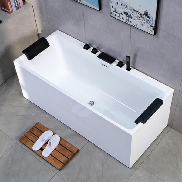 Back to Wall Soaking Bathtub Antique Finish Rectangular Modern Bath Tub Clearhalo 'Bathroom Remodel & Bathroom Fixtures' 'Bathtubs' 'Home Improvement' 'home_improvement' 'home_improvement_bathtubs' 'Showers & Bathtubs' 7235981