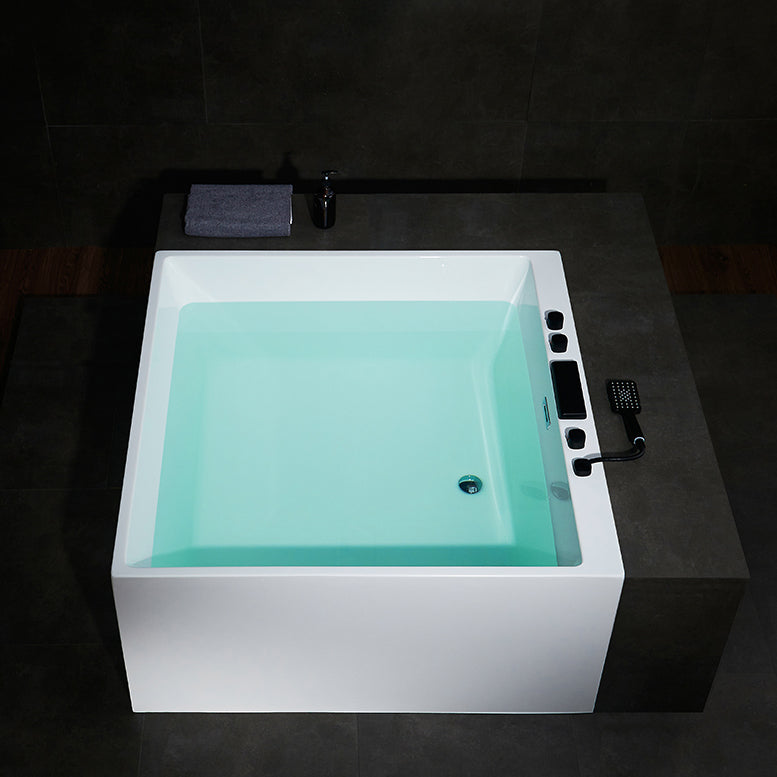 Modern Square Bath Stand Alone Acrylic Soaking White Bathtub Clearhalo 'Bathroom Remodel & Bathroom Fixtures' 'Bathtubs' 'Home Improvement' 'home_improvement' 'home_improvement_bathtubs' 'Showers & Bathtubs' 7236054