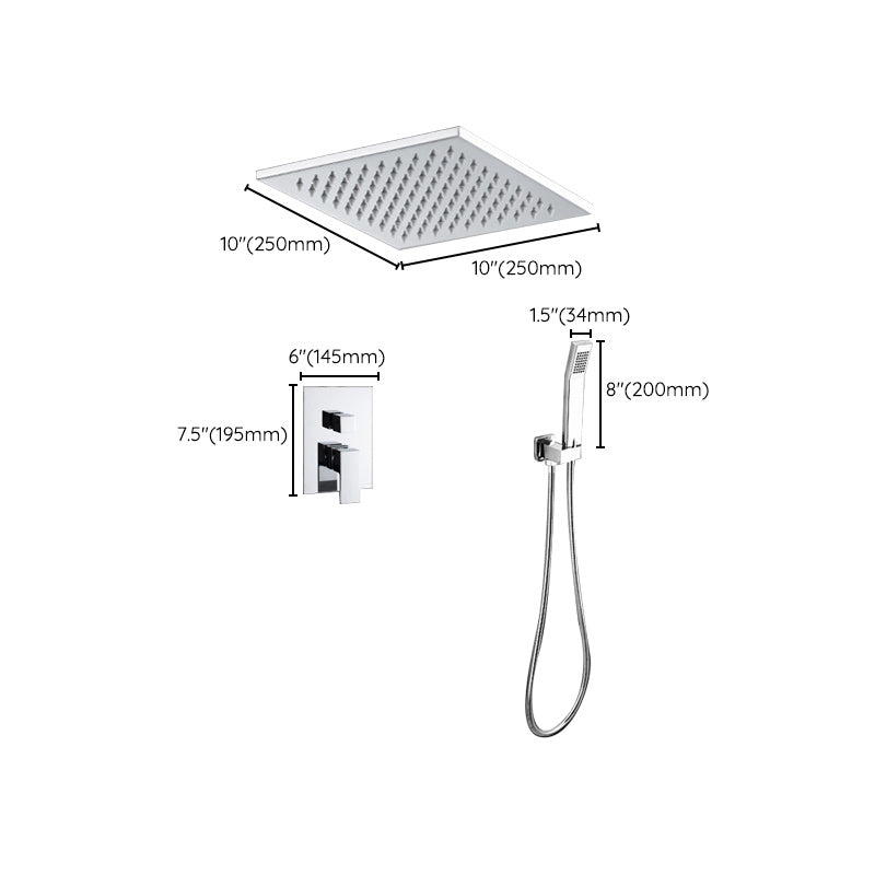 Modern Shower System Brass Adjustable Spray Pattern Ceiling Mounted Shower Combo Clearhalo 'Bathroom Remodel & Bathroom Fixtures' 'Home Improvement' 'home_improvement' 'home_improvement_shower_faucets' 'Shower Faucets & Systems' 'shower_faucets' 'Showers & Bathtubs Plumbing' 'Showers & Bathtubs' 7238420