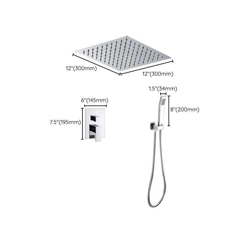 Modern Shower System Brass Adjustable Spray Pattern Ceiling Mounted Shower Combo Clearhalo 'Bathroom Remodel & Bathroom Fixtures' 'Home Improvement' 'home_improvement' 'home_improvement_shower_faucets' 'Shower Faucets & Systems' 'shower_faucets' 'Showers & Bathtubs Plumbing' 'Showers & Bathtubs' 7238421