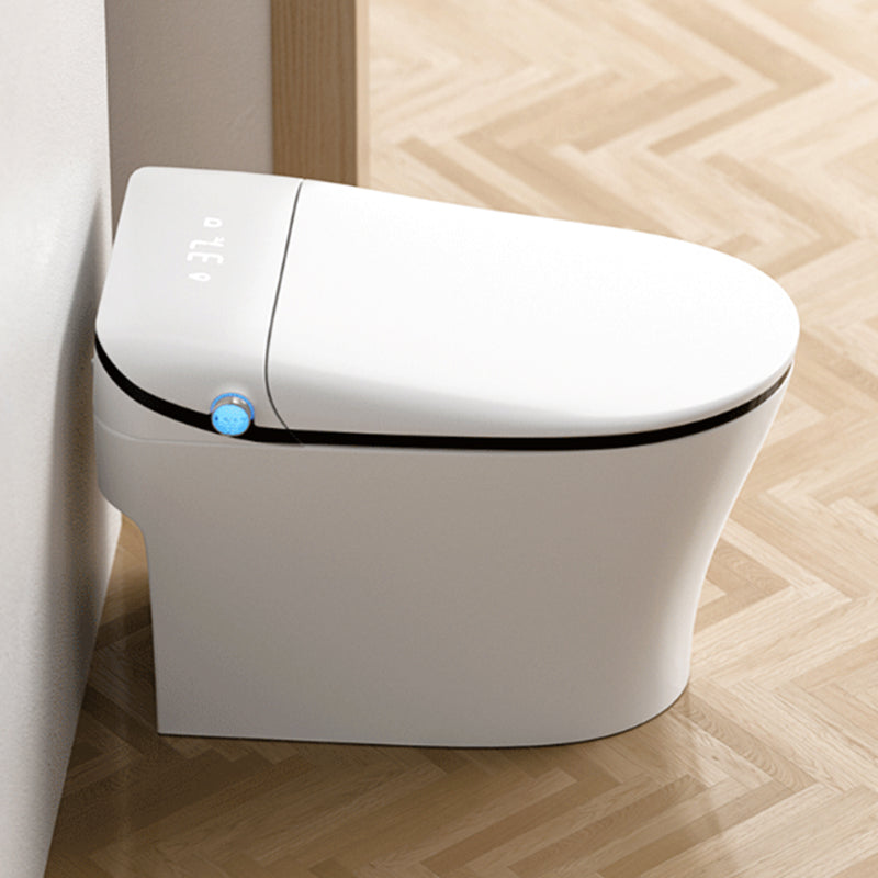 Modern Floor Mount Toilet Heated Seat Included Urine Toilet for Bathroom Black/ White Manual Lid (Standard) 12" Clearhalo 'Bathroom Remodel & Bathroom Fixtures' 'Home Improvement' 'home_improvement' 'home_improvement_toilets' 'Toilets & Bidets' 'Toilets' 7239679