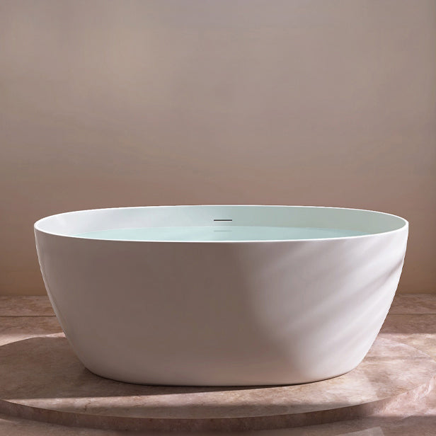 Antique Finish Soaking Bathtub Oval Modern Stand Alone Bath Tub White Tub Clearhalo 'Bathroom Remodel & Bathroom Fixtures' 'Bathtubs' 'Home Improvement' 'home_improvement' 'home_improvement_bathtubs' 'Showers & Bathtubs' 7239708