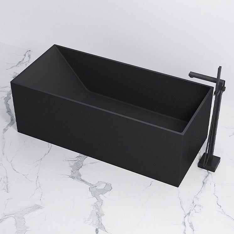 Stand Alone Rectangular Bath Modern Acrylic Soaking Back to Wall Bathtub Black Clearhalo 'Bathroom Remodel & Bathroom Fixtures' 'Bathtubs' 'Home Improvement' 'home_improvement' 'home_improvement_bathtubs' 'Showers & Bathtubs' 7239792