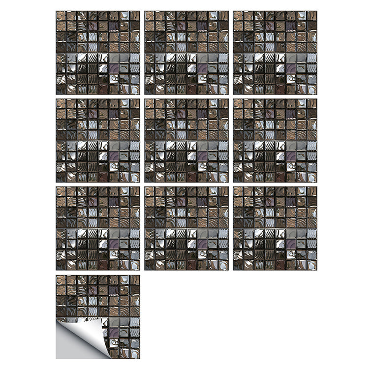 Square Peel and Stick Tiles Grid Mosaic Tile Indoor Wallpaper Clearhalo 'Flooring 'Home Improvement' 'home_improvement' 'home_improvement_peel_stick_blacksplash' 'Peel & Stick Backsplash Tile' 'peel_stick_blacksplash' 'Walls & Ceilings' Walls and Ceiling' 7239944