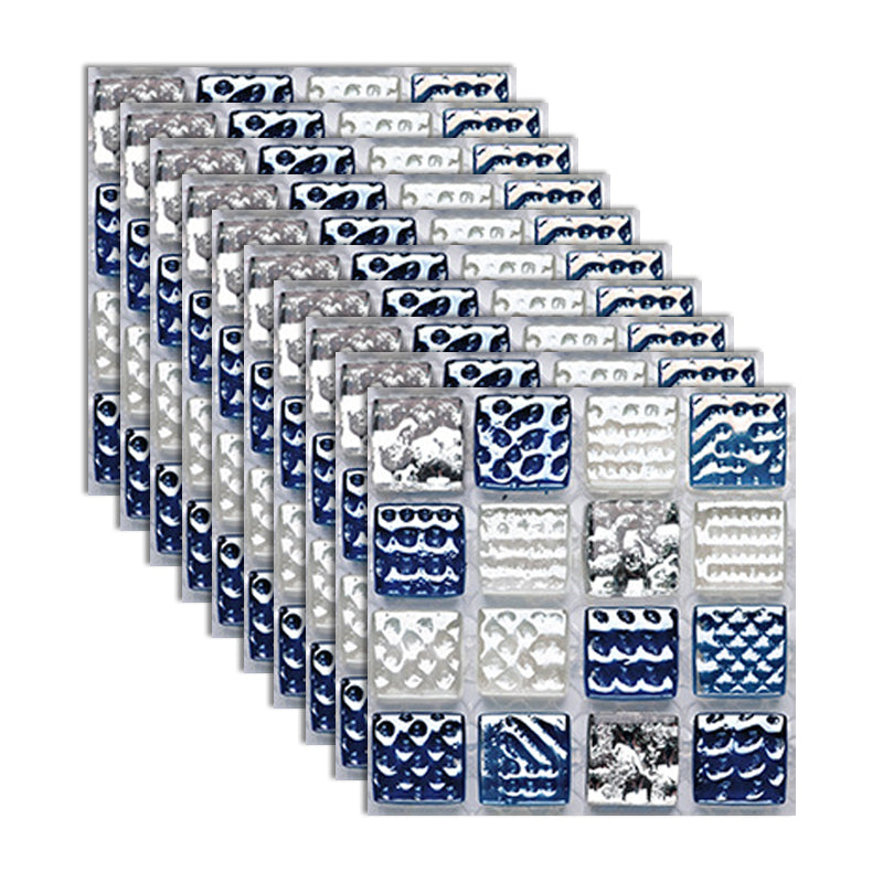 Square Peel and Stick Tiles Grid Mosaic Tile Indoor Wallpaper Light Blue 10-Piece Set Clearhalo 'Flooring 'Home Improvement' 'home_improvement' 'home_improvement_peel_stick_blacksplash' 'Peel & Stick Backsplash Tile' 'peel_stick_blacksplash' 'Walls & Ceilings' Walls and Ceiling' 7239956