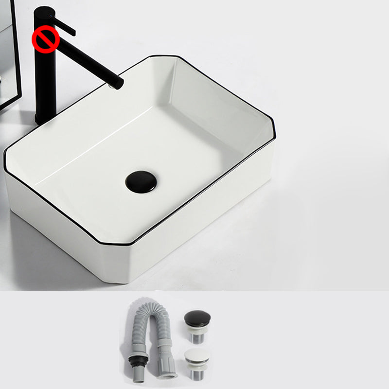 Modern Bathroom Sink Pop-Up Drain Rectangular Trough Sink without Faucet 20"L x 15"W x 5"H White Clearhalo 'Bathroom Remodel & Bathroom Fixtures' 'Bathroom Sinks & Faucet Components' 'Bathroom Sinks' 'bathroom_sink' 'Home Improvement' 'home_improvement' 'home_improvement_bathroom_sink' 7241929