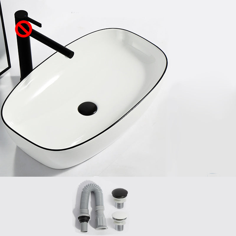 Modern Bathroom Sink Pop-Up Drain Rectangular Trough Sink without Faucet 24"L x 15"W x 6"H White Clearhalo 'Bathroom Remodel & Bathroom Fixtures' 'Bathroom Sinks & Faucet Components' 'Bathroom Sinks' 'bathroom_sink' 'Home Improvement' 'home_improvement' 'home_improvement_bathroom_sink' 7241931